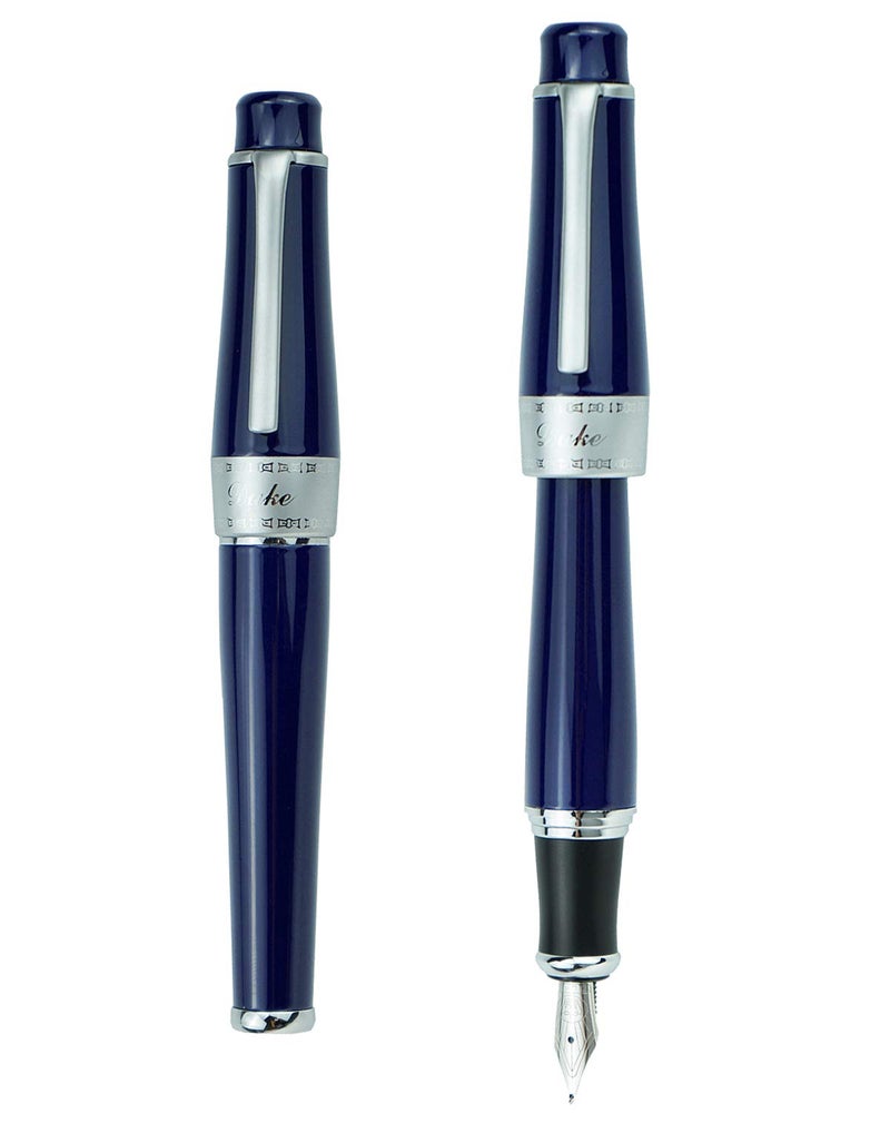 Asvine Duke Charlie Chaplin Commemoration Bent Nib Fountain Pen Dark Blue Color, Calligraphy Collection Fude Pen 0.5-1.2mm line - Image 3